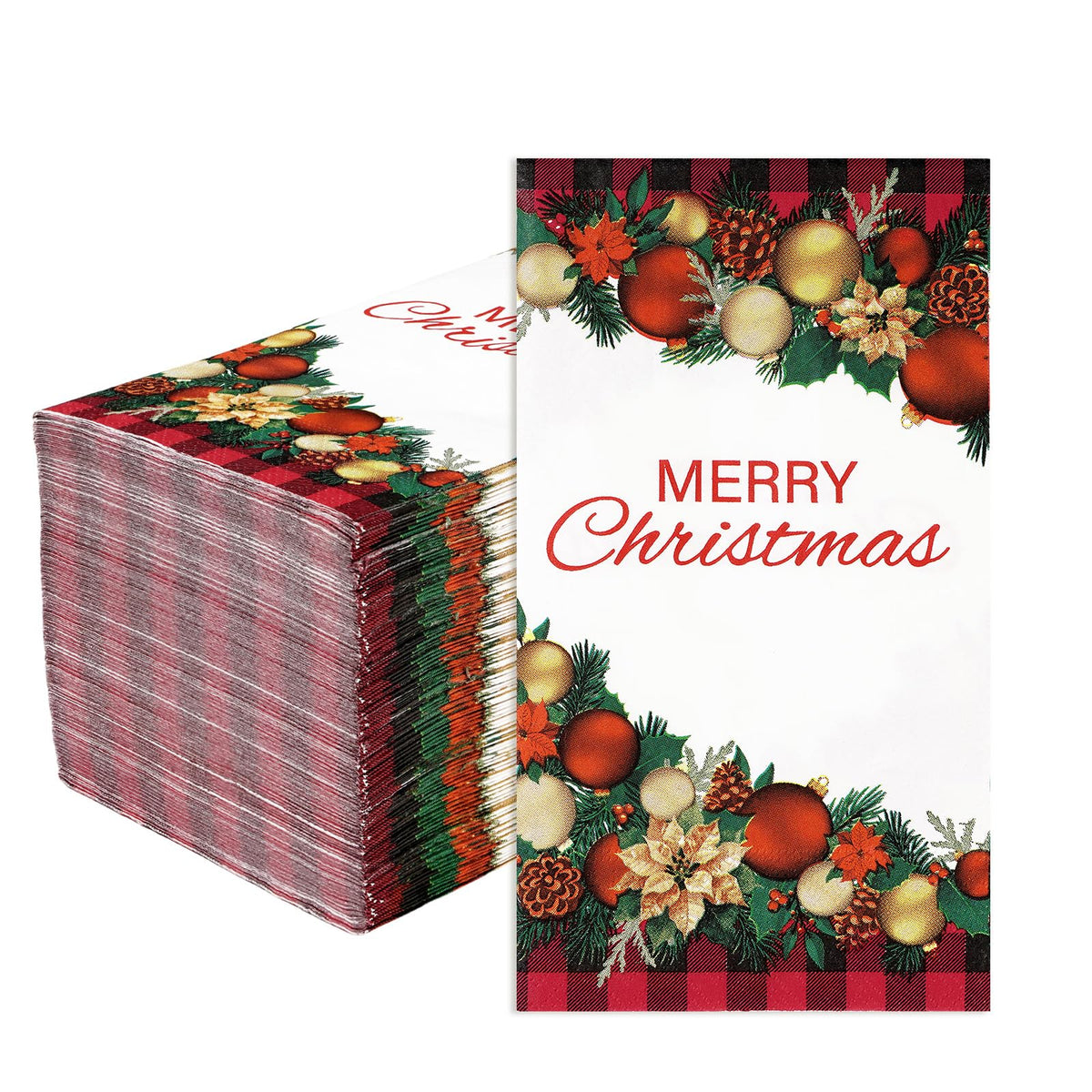 100 Pcs Paper Napkin 3 Ply Christmas Ball - Grencian