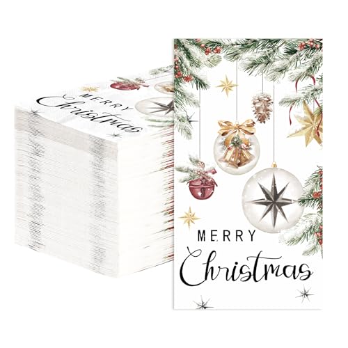 100 Pcs Paper Napkin 3 Ply Christmas Hanging Ball - Grencian