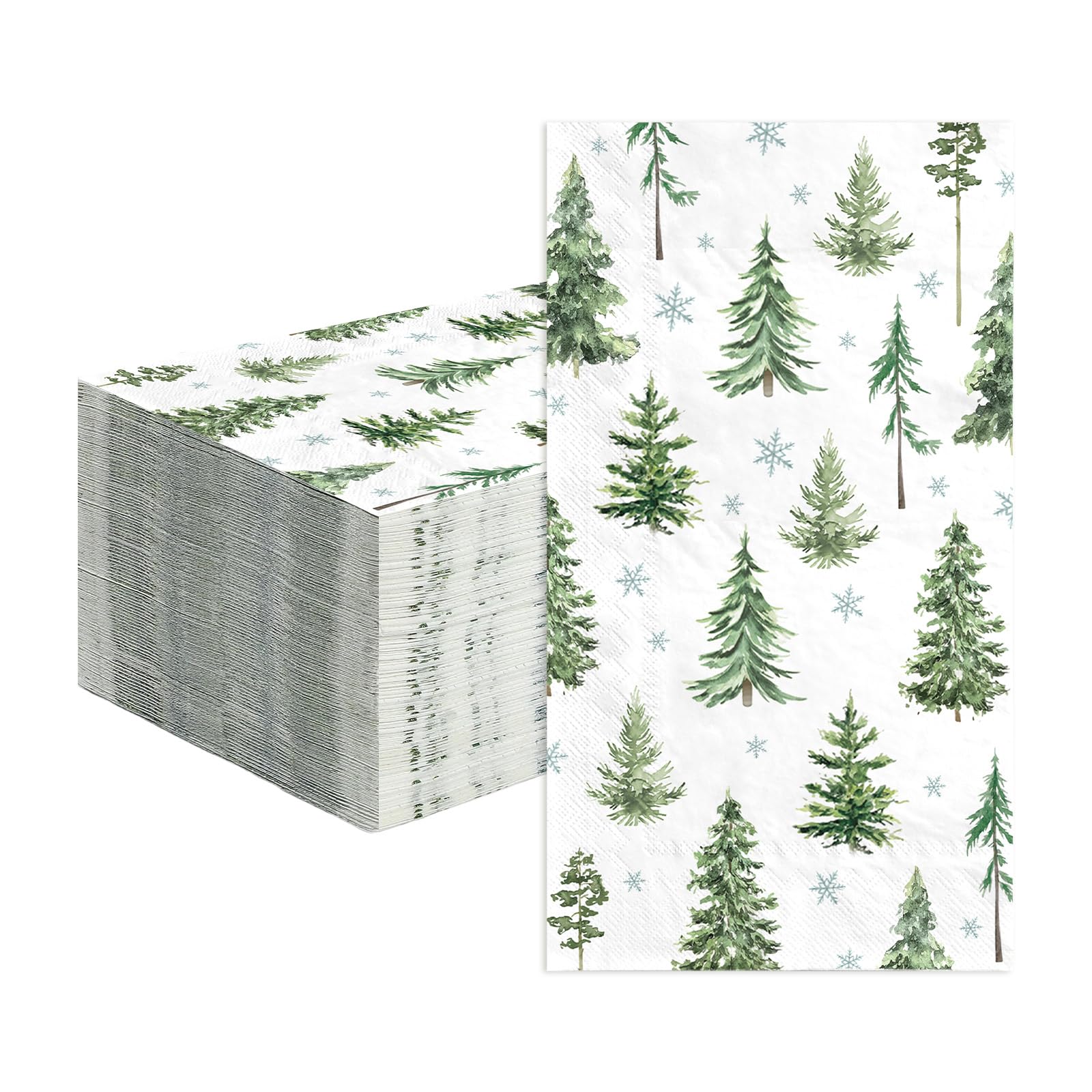 100 Pcs Paper Napkin 3 Ply Christmas Pine Tree - Grencian