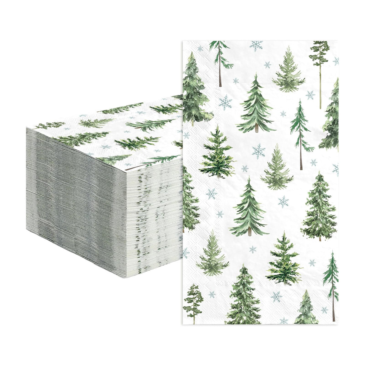100 Pcs Paper Napkin 3 Ply Christmas Pine Tree - Grencian