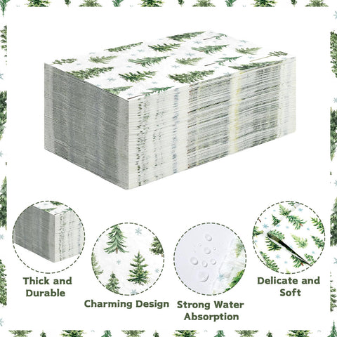 100 Pcs Paper Napkin 3 Ply Christmas Pine Tree - Grencian