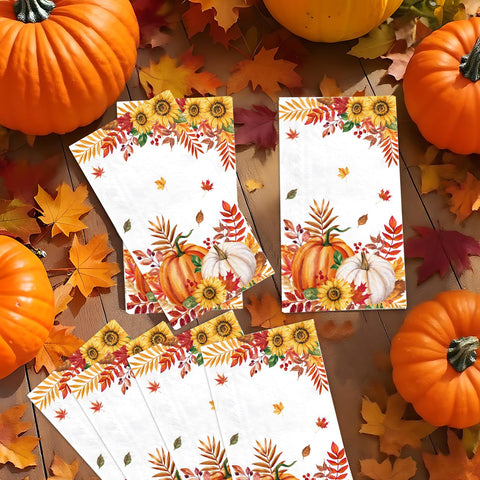 100 Pcs Paper Napkin 3 Ply Fall Thanksgiving - Grencian