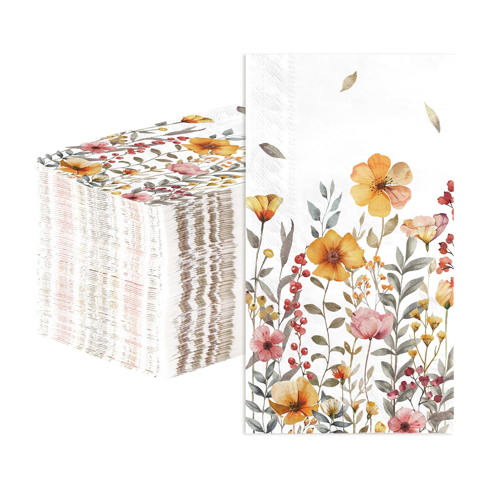 100 Pcs Paper Napkin 3 Ply Fall Wildflower - Grencian