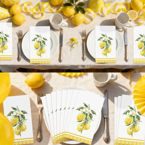100 Pcs Paper Napkin 3 Ply Lemons - Grencian