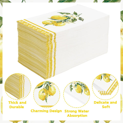 100 Pcs Paper Napkin 3 Ply Lemons - Grencian