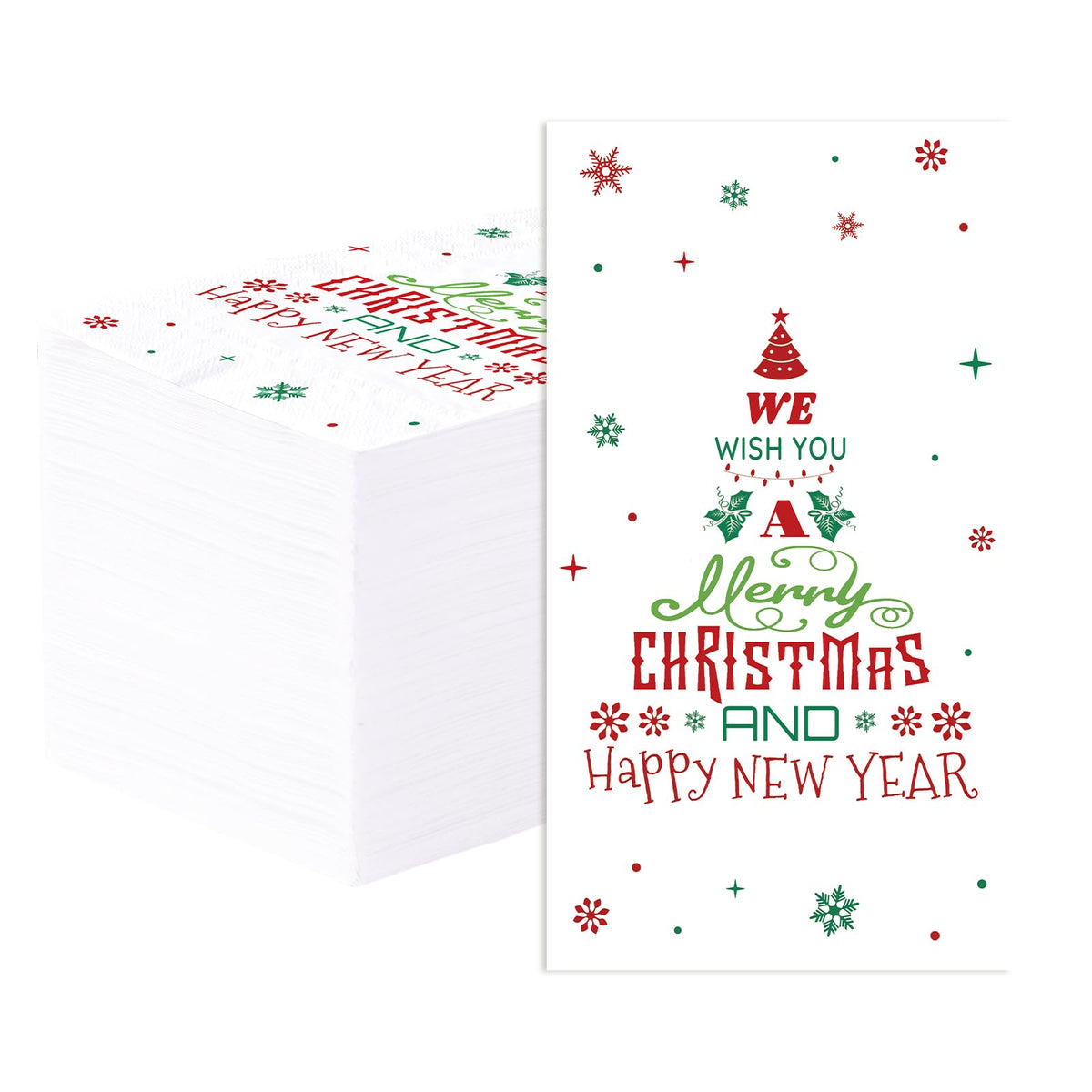 100 Pcs Paper Napkin 3 Ply Merry Christmas - Grencian