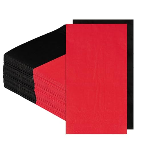 100 Pcs Paper Napkin 3 Ply Red and Black - Grencian