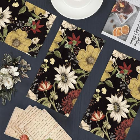 100 Pcs Paper Napkin 3 Ply Retro Flower - Grencian