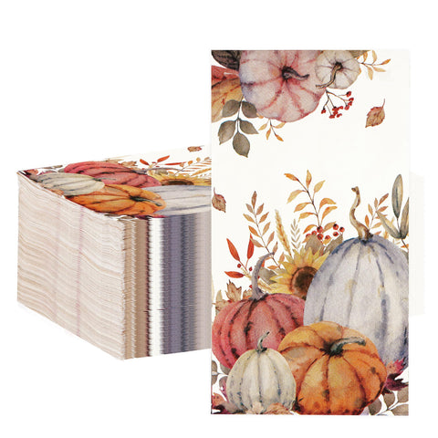 100 Pcs Paper Napkin 3 Ply  Rustic Pumpkin