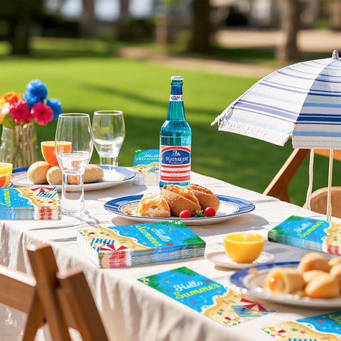 100 Pcs Paper Napkin 3 Ply Summer Beach - Grencian