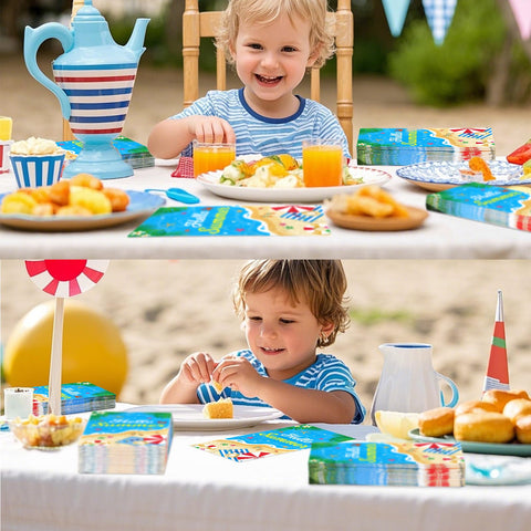 100 Pcs Paper Napkin 3 Ply Summer Beach - Grencian