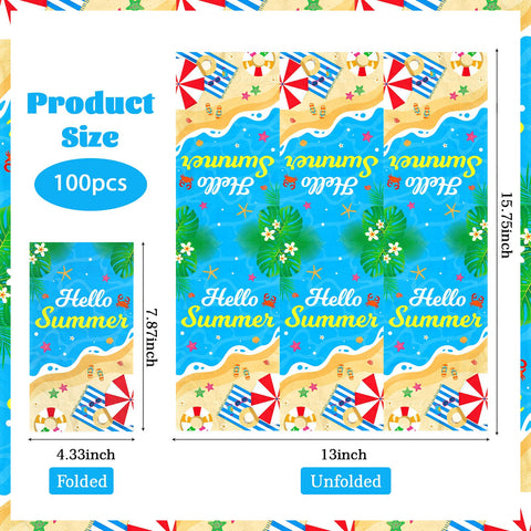 100 Pcs Paper Napkin 3 Ply Summer Beach - Grencian