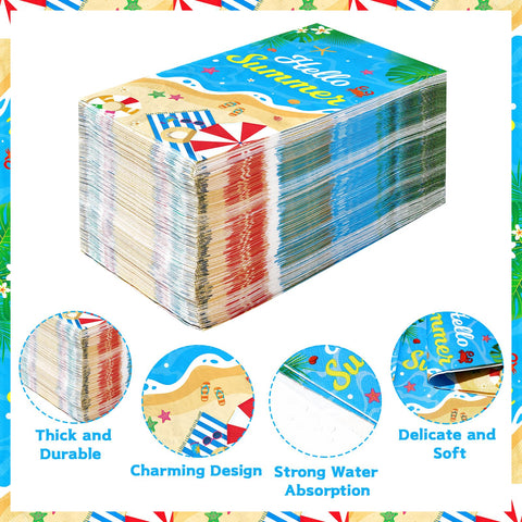 100 Pcs Paper Napkin 3 Ply Summer Beach - Grencian
