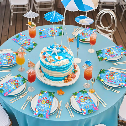100 Pcs Paper Napkin 3 Ply Swimming Pool - Grencian
