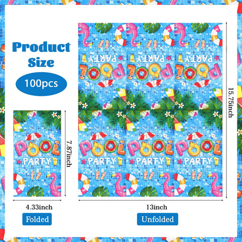 100 Pcs Paper Napkin 3 Ply Swimming Pool - Grencian