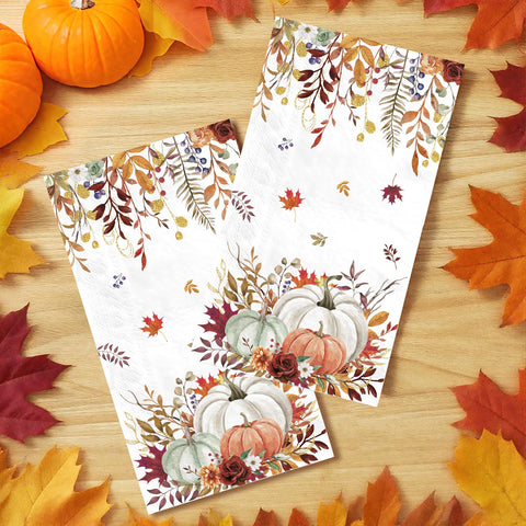 100 Pcs Paper Napkin 3 Ply Fall Pumpkin - Grencian