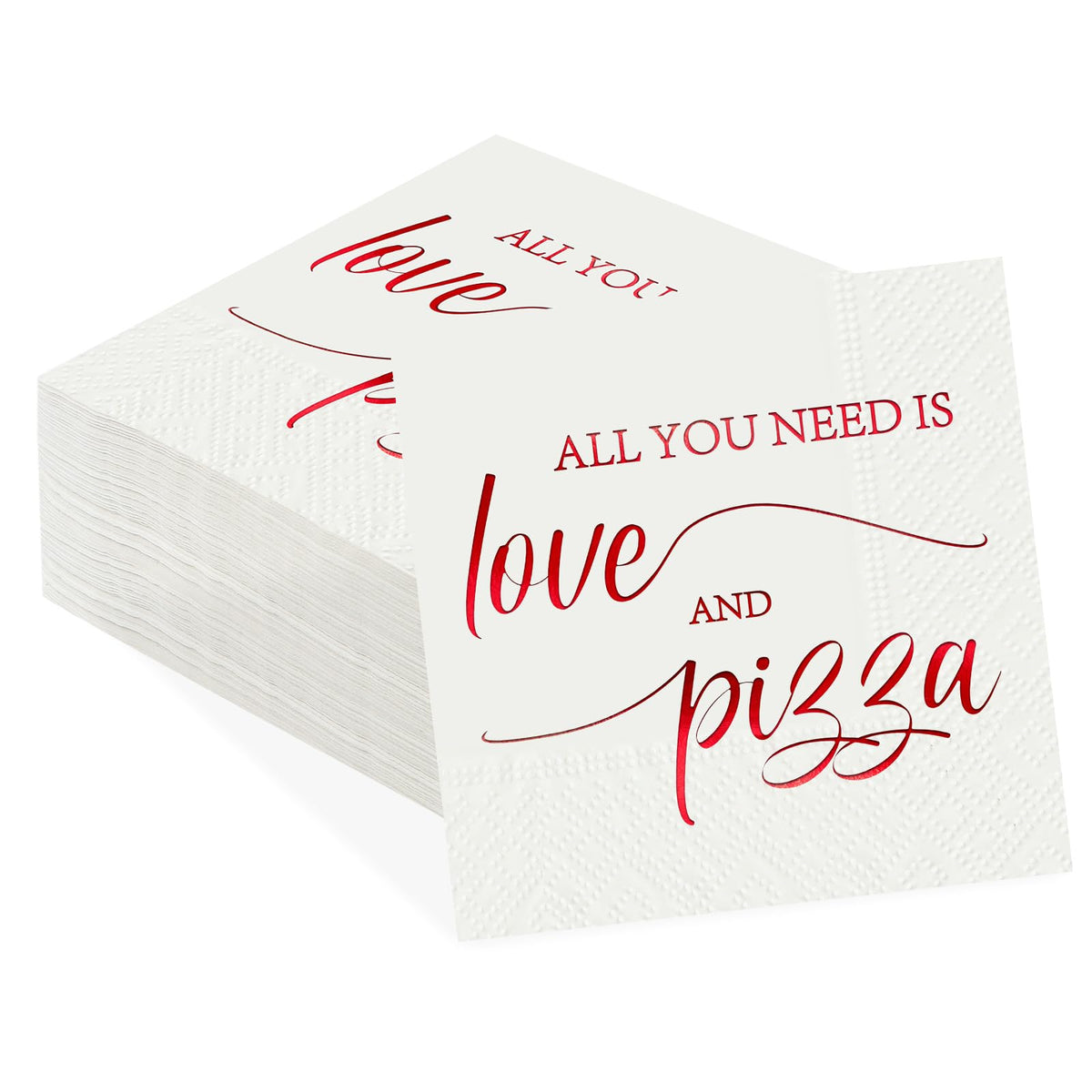 100 Pcs Pizza Wedding Square Party Napkins