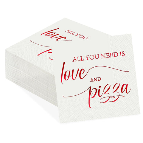 100 Pcs Pizza Wedding Square Party Napkins
