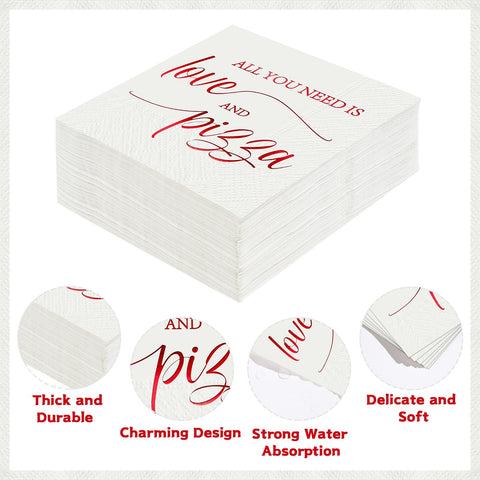 100 Pcs Pizza Wedding Square Party Napkins