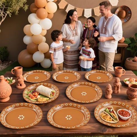 100 Pcs Platos De Barro Mexicanos Oval Party Paper Plates - Grencian