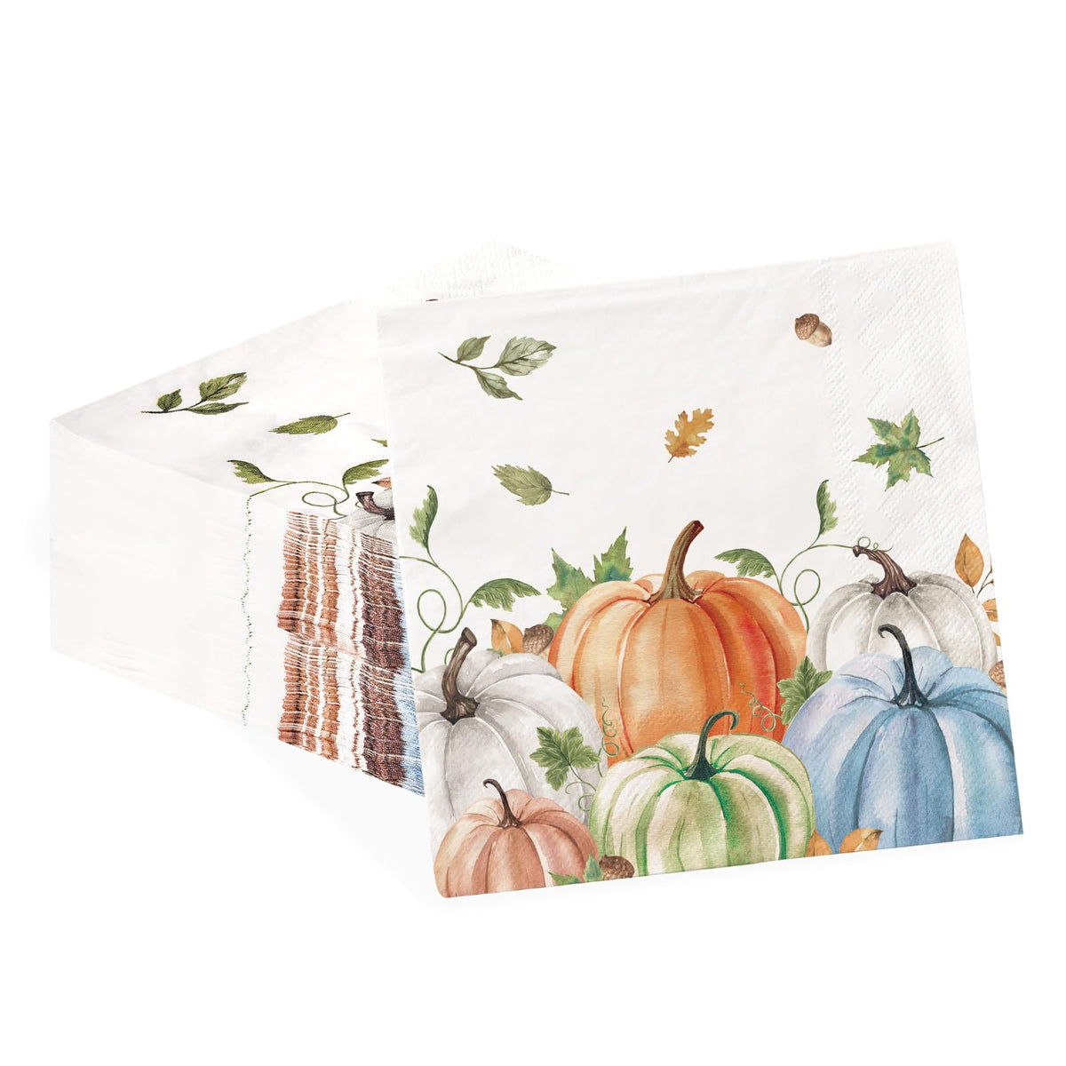 100 Pcs Pumpkin Maple Leaves Party Napkins - Grencian