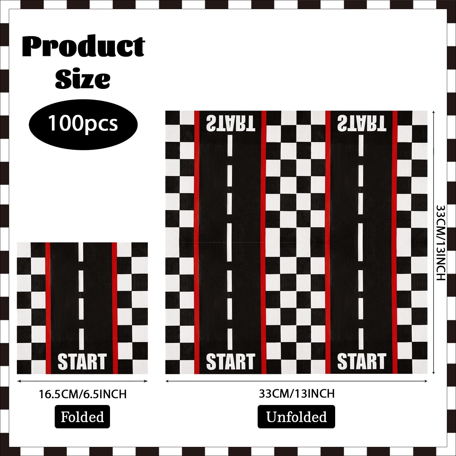100 Pcs Race Car Party Napkins - Grencian