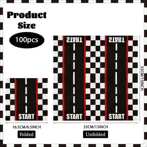 100 Pcs Race Car Party Napkins - Grencian