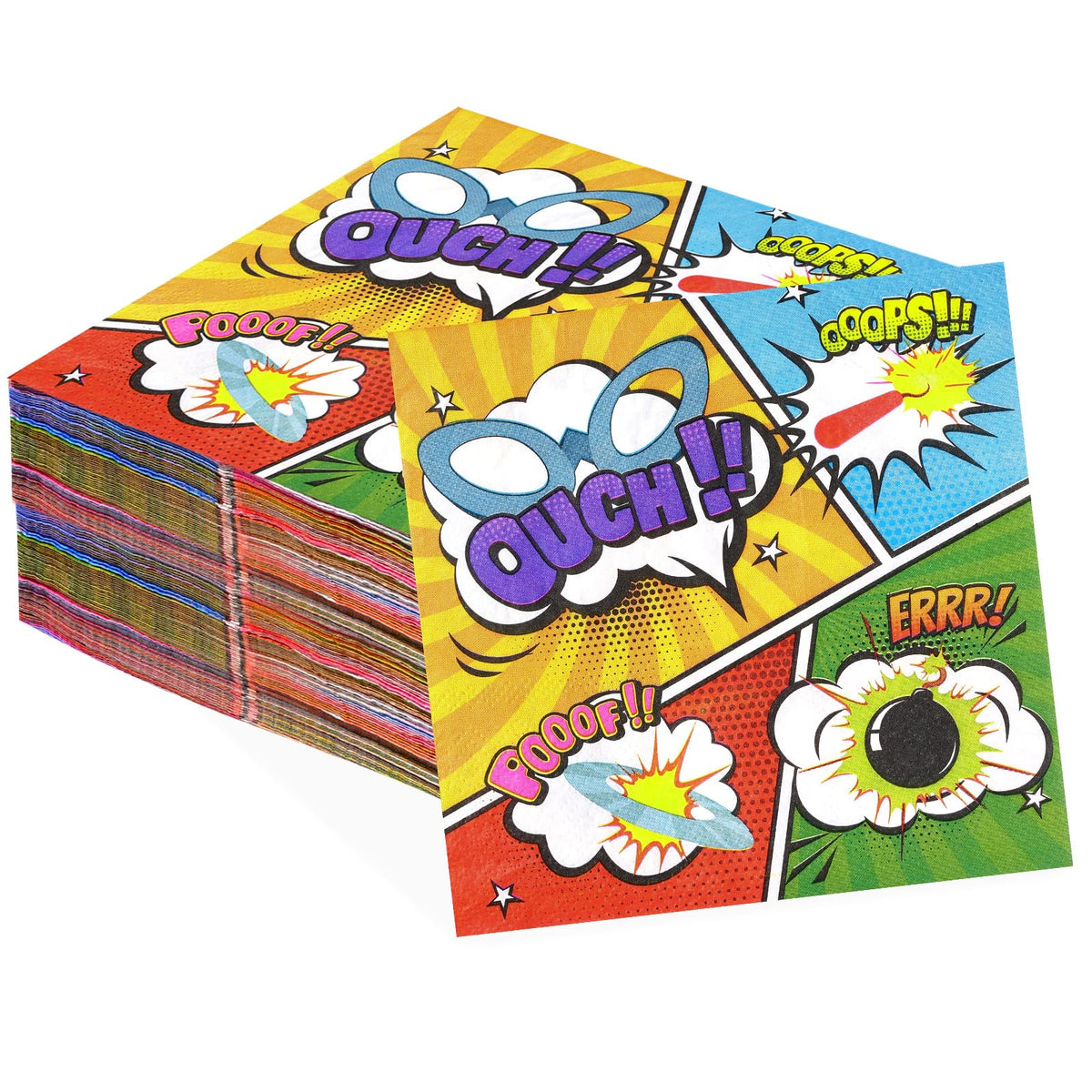 100 Pcs Super Hero Square Party Napkins - Grencian