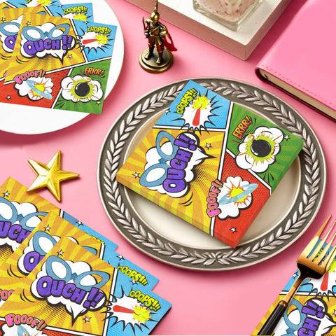 100 Pcs Super Hero Square Party Napkins - Grencian