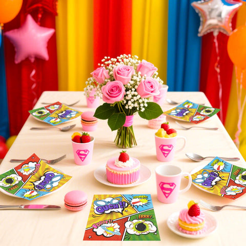 100 Pcs Super Hero Square Party Napkins - Grencian