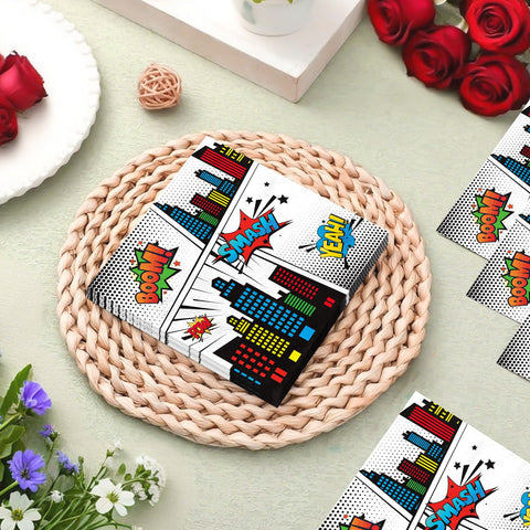 100 Pcs Super Hero Square Party Napkins - Grencian