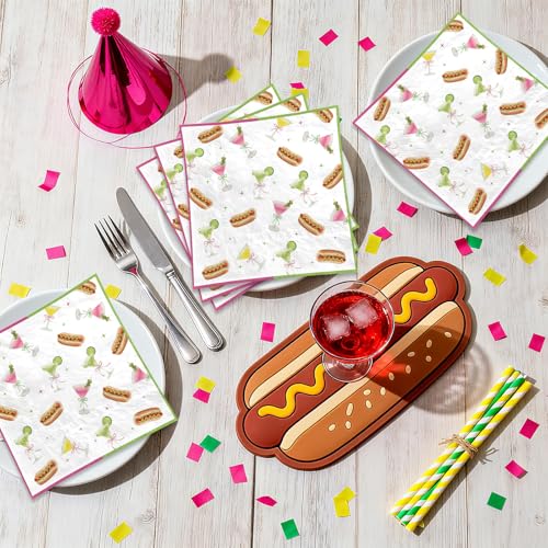 100 Pcs Weenies and Tinis Square Party Napkins - Grencian