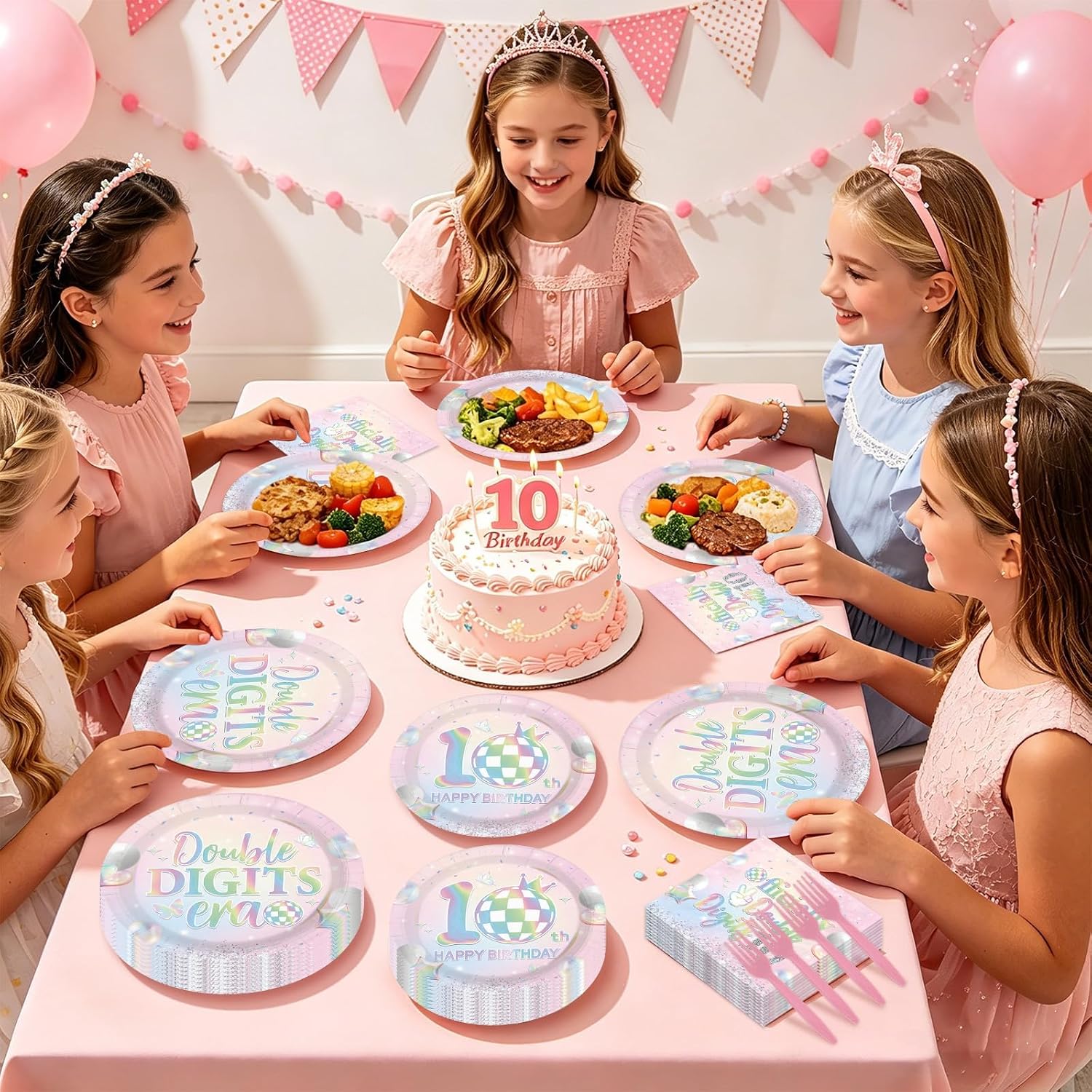 10th Birthday Plates & Napkins Set - 96 Pcs image 7