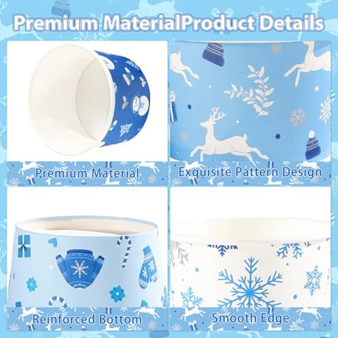 120 Pcs Blue Christmas Snack Cups - Grencian