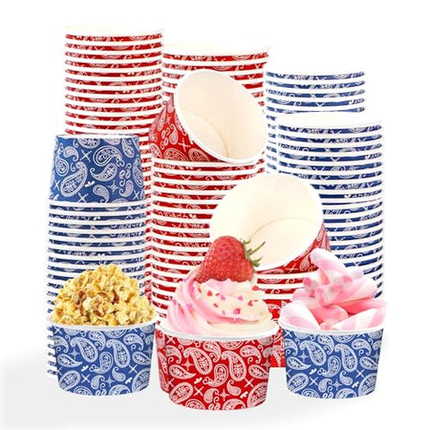 120 Pcs Blue Red Western Cowboy Snack Cups - Grencian