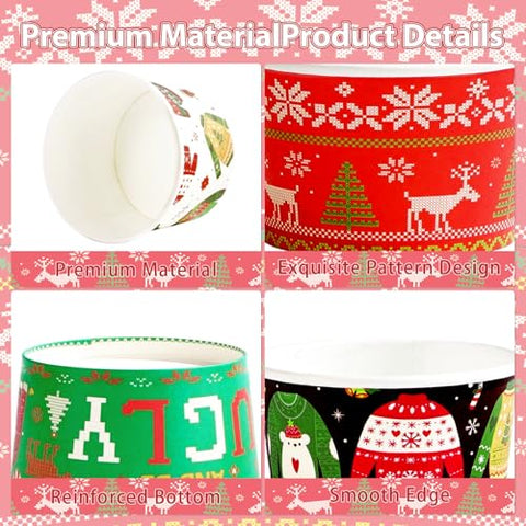 120 Pcs Christmas Ugly Sweater Snack Cups - Grencian