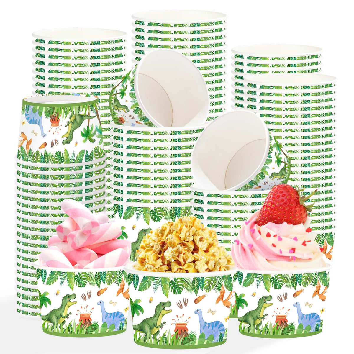 120 Pcs Dinosaur Snack Cup - Grencian