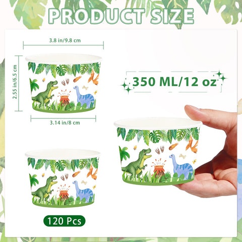 120 Pcs Dinosaur Snack Cup - Grencian