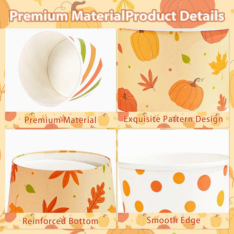 120 Pcs Fall Orange Dots Ice Cream Snack Cup - Grencian