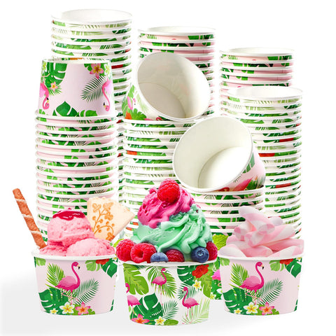 120 Pcs Flamingo Ice Cream Snack Cup - Grencian