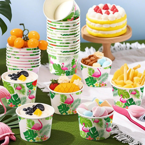 120 Pcs Flamingo Ice Cream Snack Cup - Grencian