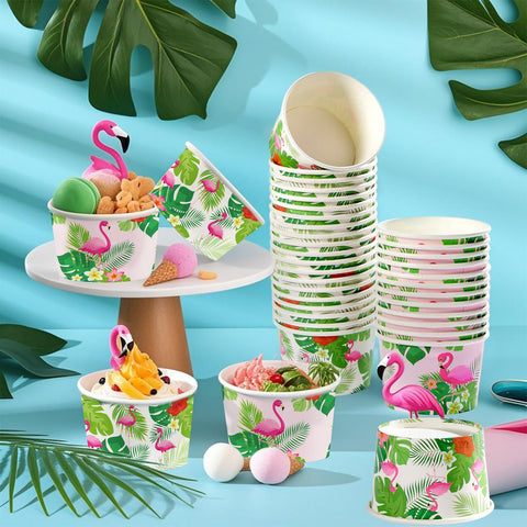 120 Pcs Flamingo Ice Cream Snack Cup - Grencian