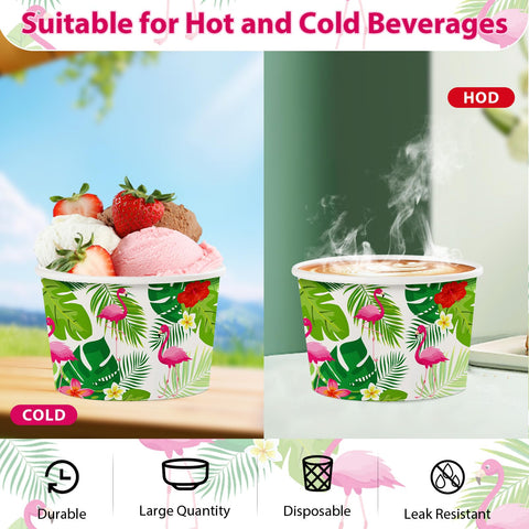 120 Pcs Flamingo Ice Cream Snack Cup - Grencian