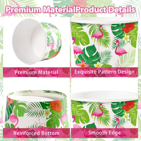 120 Pcs Flamingo Ice Cream Snack Cup - Grencian