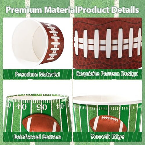 120 Pcs Football Snack Cups - Grencian