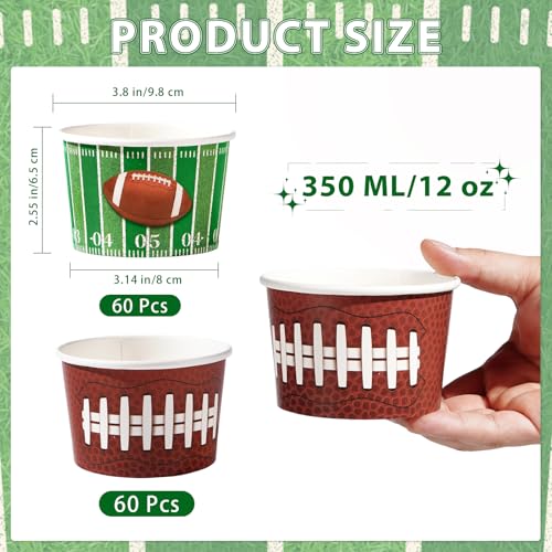 120 Pcs Football Snack Cups - Grencian