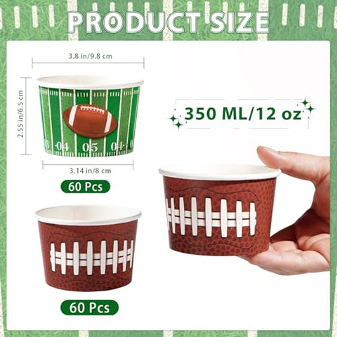 120 Pcs Football Snack Cups - Grencian