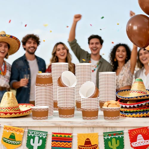 120 Pcs Mexico Fiesta Snack Cups - Grencian