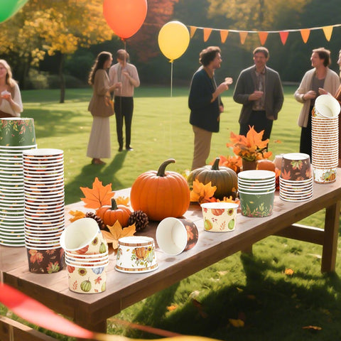 120 Pcs Pumpkin and Leaves Ice Cream Snack Cup - Grencian