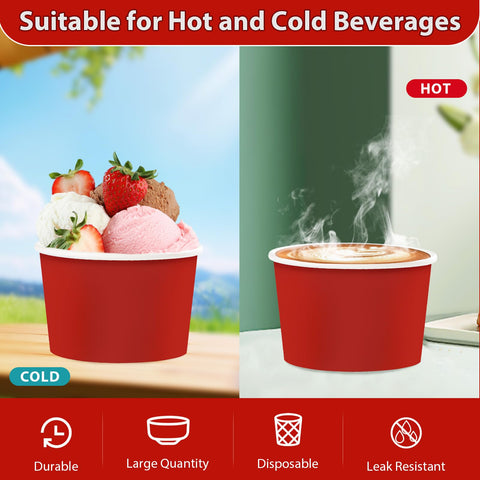 120 Pcs Red Orange Yellow Green Ice Cream Snack Cup - Grencian